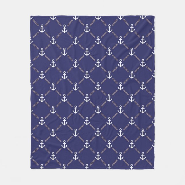 Couverture Polaire Motif d'Ancre (Devant)