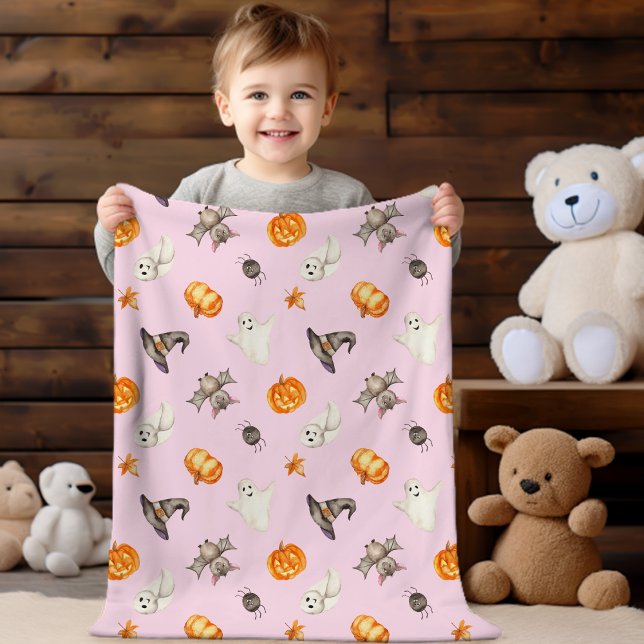 Couverture Polaire Motif d'aquarelle Casquette d'araignée d'Halloween (Créateur téléchargé)