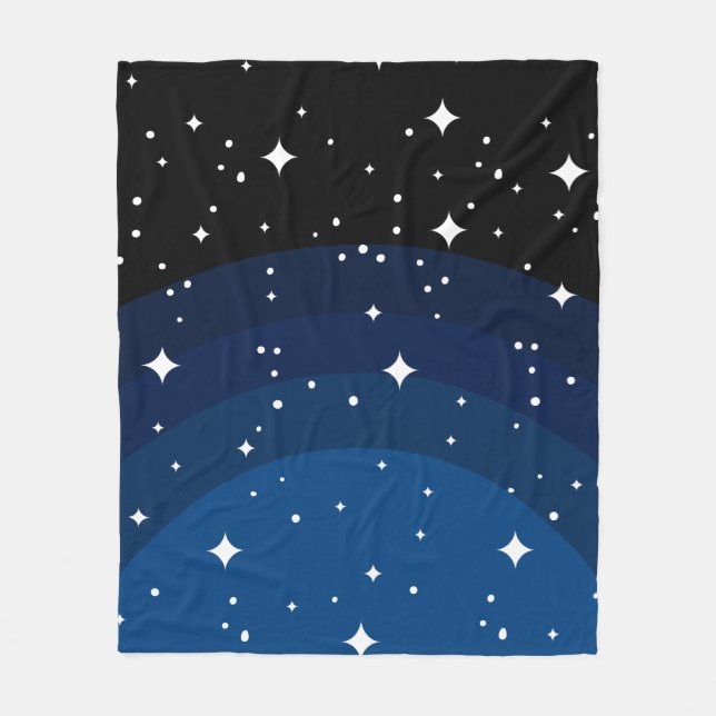 Couverture Polaire Motif Dark Night Sky Stars (Devant)