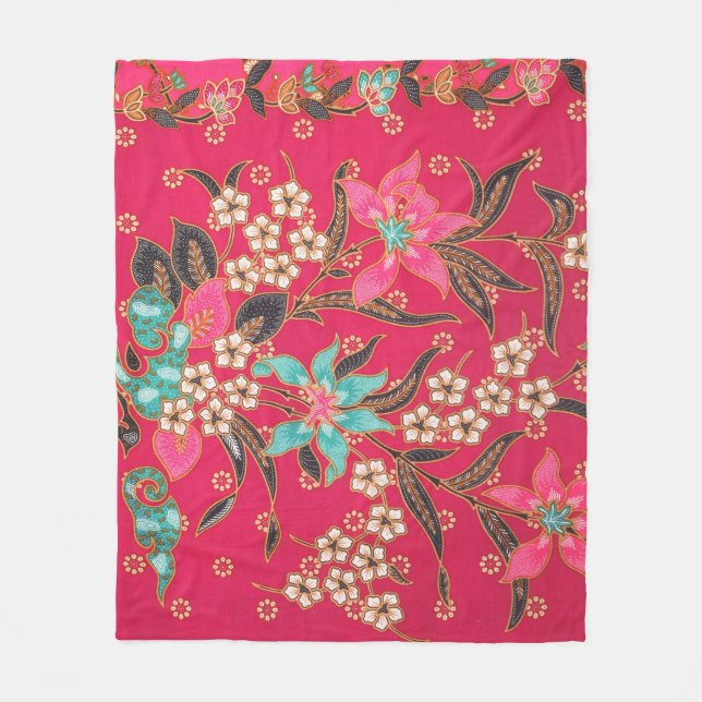 Couverture Polaire Motif d'art batik indonésien (Devant)