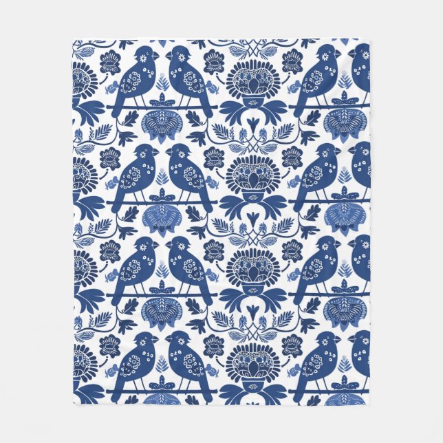 Couverture Polaire Motif d'art populaire finlandais (Devant)