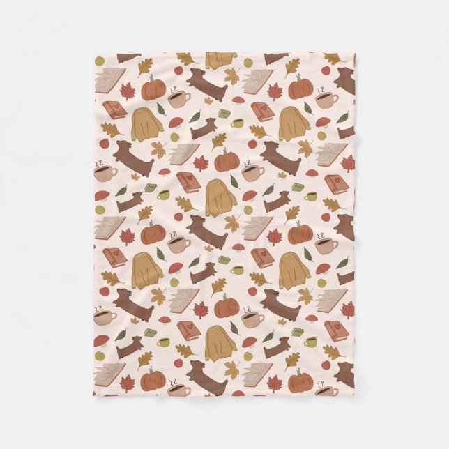 Couverture Polaire Motif d'automne confortable (Devant)