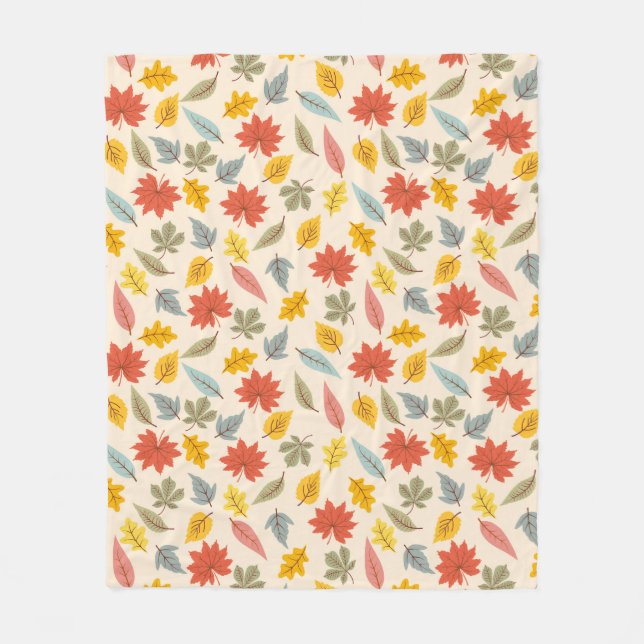 Couverture Polaire Motif d'automne feuille colorée (Devant)
