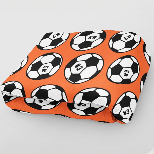 Couverture Polaire Motif de balle de football orange personnalisé (Créateur téléchargé)