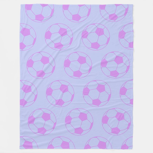 Couverture Polaire Motif de balle de soccer mignon en violet et bleu (Devant)