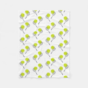Couverture Polaire Motif de balle de tennis et raquette