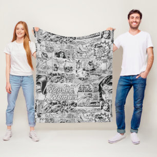 Couverture Polaire Motif de bande dessinée vintage de Wonder Woman