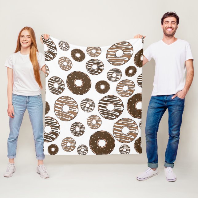 Couverture Polaire Motif de beignes, beignets de chocolat, beignets d (En situation)