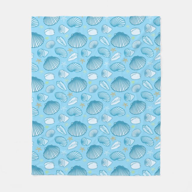 Couverture Polaire Motif de bleu d'océan (Devant)