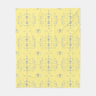 Couverture Polaire Motif de bloc Hydrangea - Jaune et Bleu