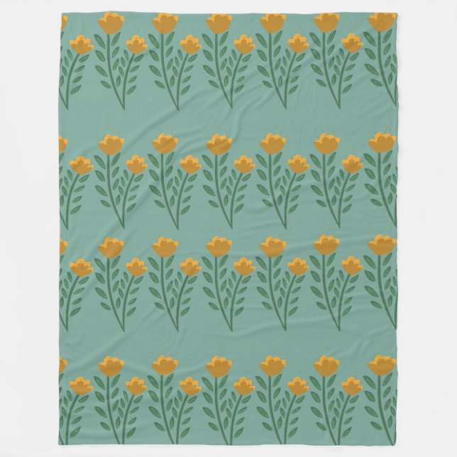 Couverture Polaire Motif de bordure orange (Devant)