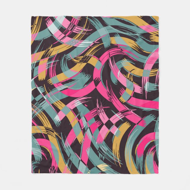 Couverture Polaire Motif de brosse artistique. (Devant)