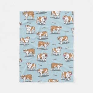 Couverture Polaire Motif de bulldog anglais