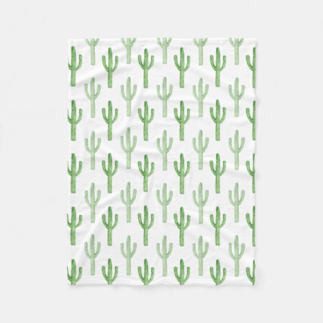 Couverture Polaire Motif de cactus d'aquarelle (Devant)