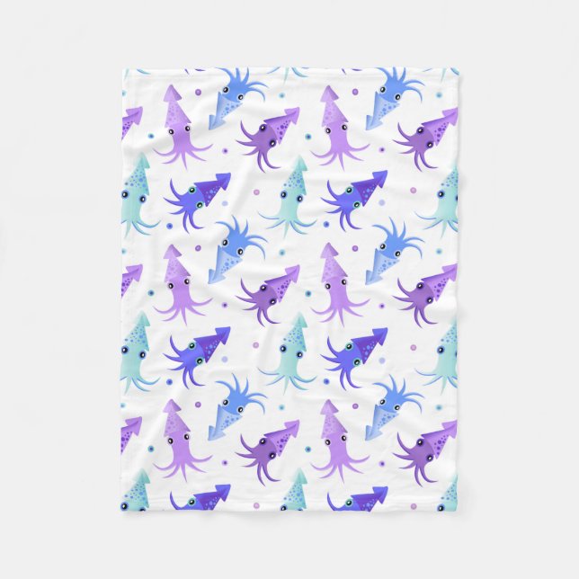 Couverture Polaire Motif de calmar de partie (Devant)