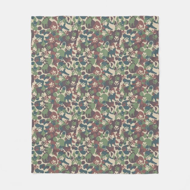 Couverture Polaire Motif de camouflage de chien (Devant)