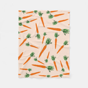 Couverture Polaire Motif de carottes orange