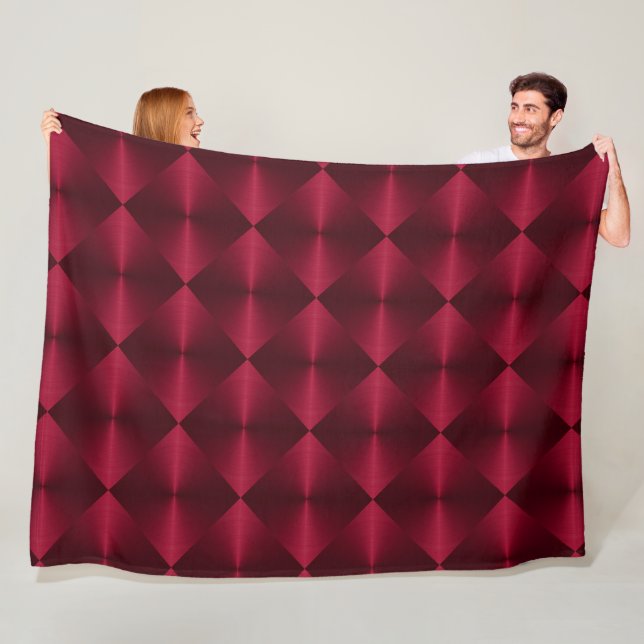 Couverture Polaire Motif de carreaux de diamant (En situation)
