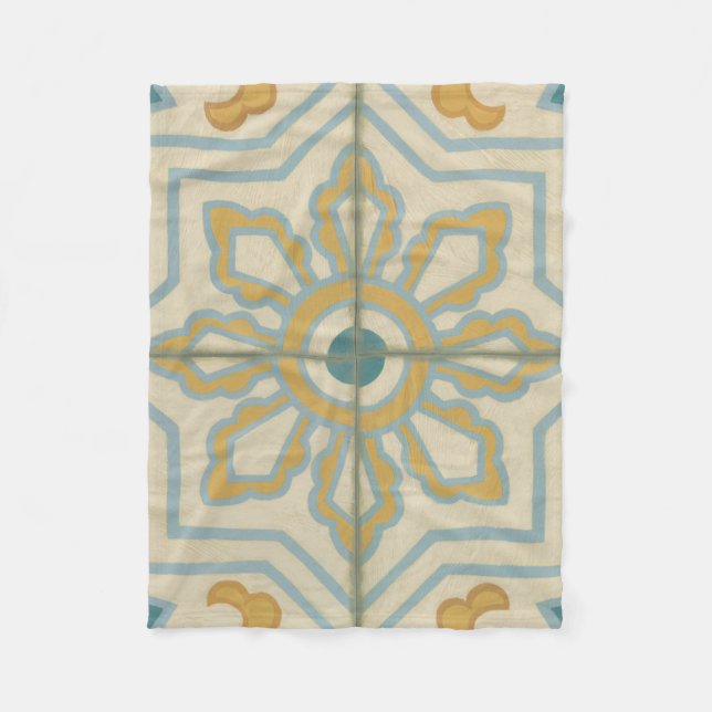 Couverture Polaire Motif de carreaux décoratifs de l'ancien monde (Devant)
