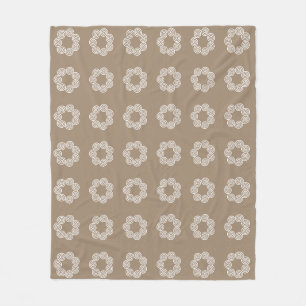 Couverture Polaire Motif de cercle en spirale abstrait sur beige chan