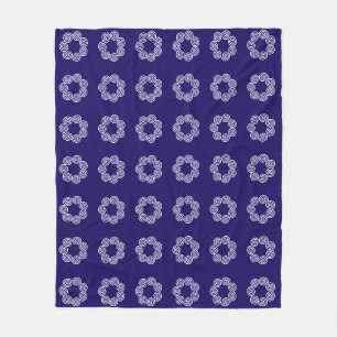 Couverture Polaire Motif de cercle en spirale abstrait sur fond bleu 