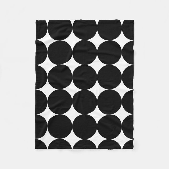 Couverture Polaire Motif de cercle géométrique noir blanc rétro (Devant)