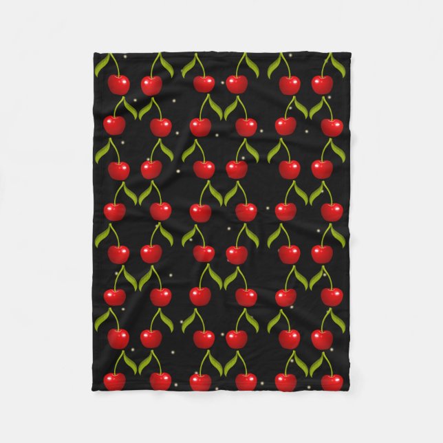 Couverture Polaire Motif de cerises brillantes (Devant)