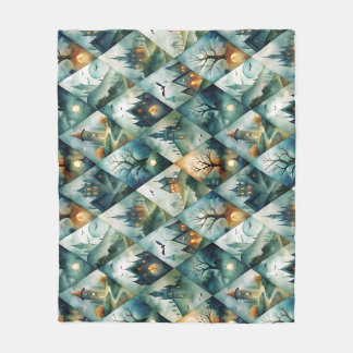 Couverture Polaire Motif de château gothique Halloween