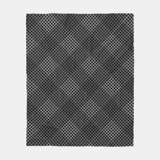 Couverture Polaire Motif de chèques Diagonal 2tn.b Black BG (Devant)