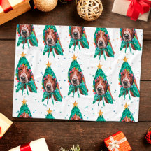 Motif de chien Basset Hound mignon pour Noël