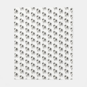 Couverture Polaire Motif de chien de bande dessinée de Keeshond