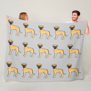 Couverture Polaire Motif de chiens Great Dane à robe fauve sur gris