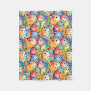 Couverture Polaire Motif de cobayes mignons