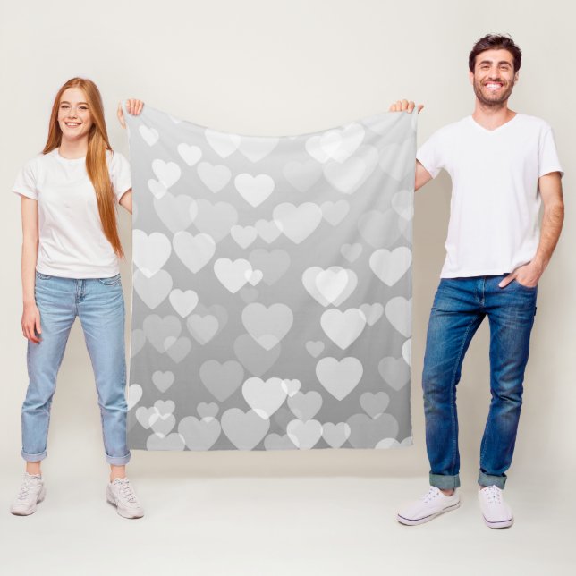 Couverture Polaire Motif de coeur 17 (En situation)