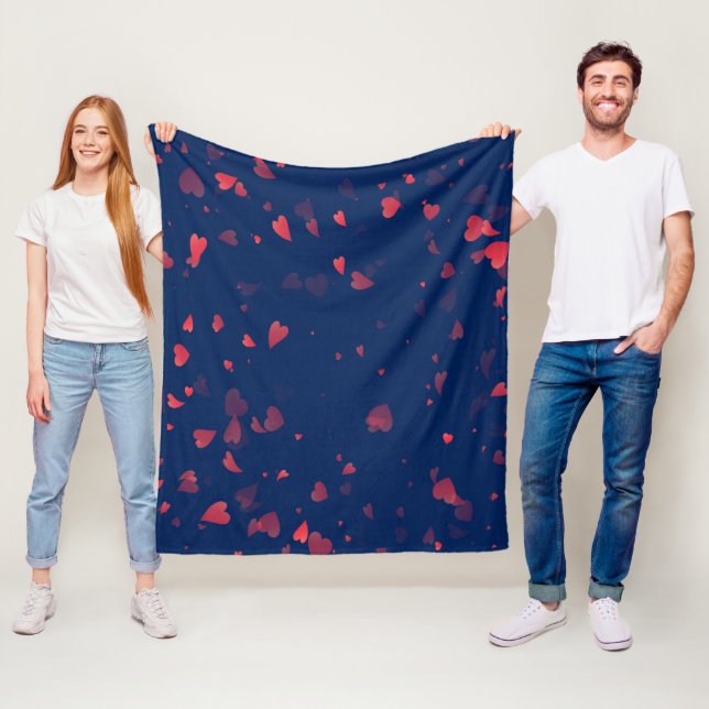 Couverture Polaire Motif de coeur 40 (En situation)