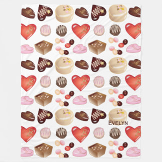 Couverture Polaire Motif de cœur de bonbon au chocolat coloré chic mi