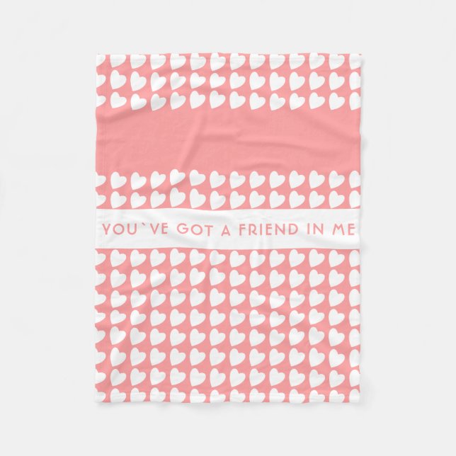 Couverture Polaire Motif de coeur rose Vous avez une amitié d'ami (Devant)