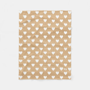Couverture Polaire Motif de coeur rustique sur Arrière - plan de bois