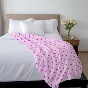 Couverture Polaire Motif de coeurs de roses indien