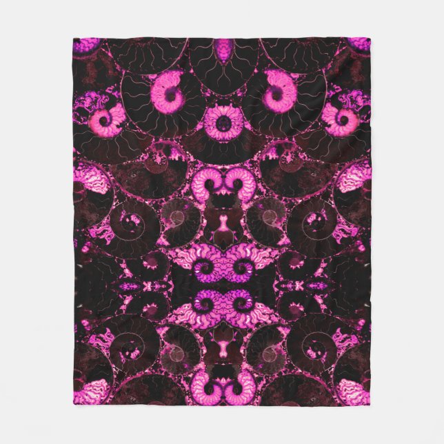 Couverture Polaire Motif de coquille fossile rose Nautilus (Devant)