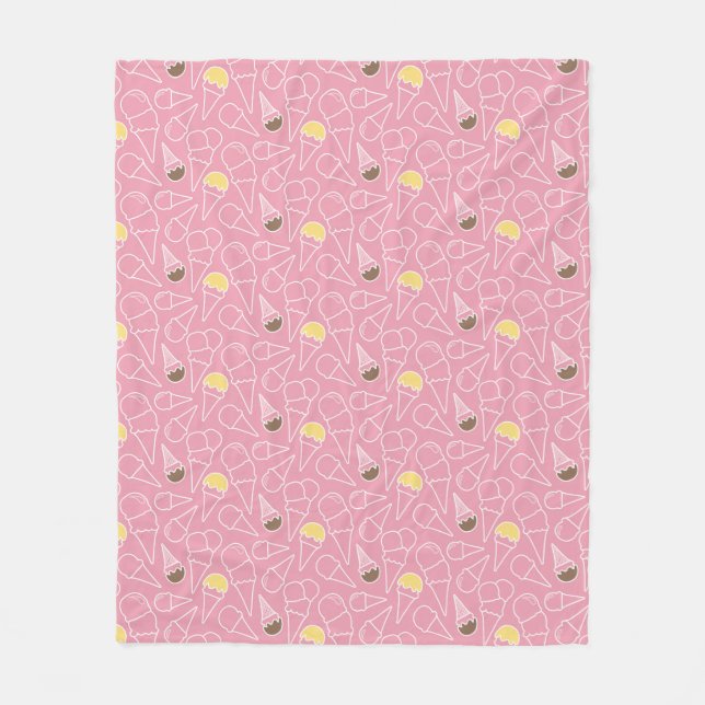 Couverture Polaire Motif de crème glacée d'été (Devant)