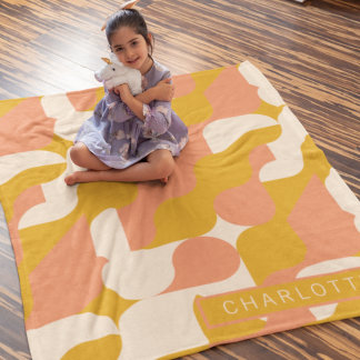 Couverture Polaire Motif de crème rose moutarde Personnalisé