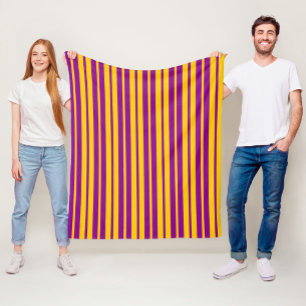 Couverture Polaire Motif de design de rayures élégantes jaune violet