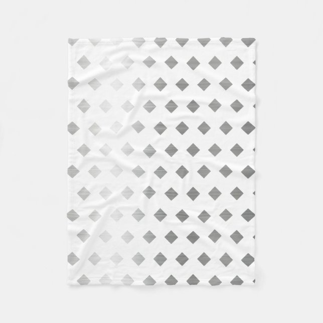 Couverture Polaire Motif de diamants blanc gris argenté décoratif (Devant)