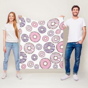 Couverture Polaire Motif De Donuts, Donuts Roses, Donuts Violets