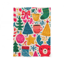 Motif de doodle de Noël lumineux et fantaisiste