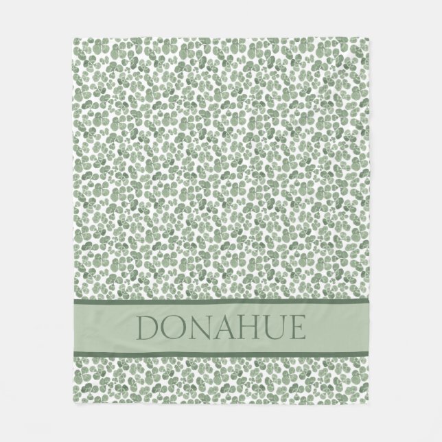 Couverture Polaire Motif de fermeture Shamrock aquarelle (Devant)