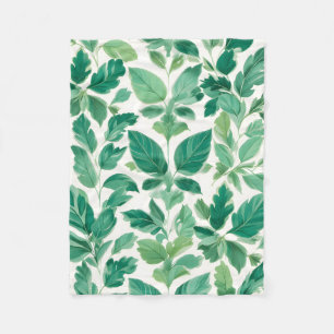 Couverture Polaire Motif de feuillage vert luxuriant
