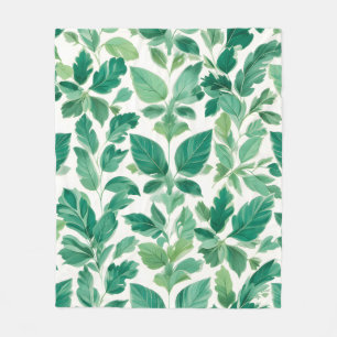 Couverture Polaire Motif de feuillage vert luxuriant