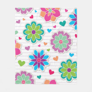 Couverture Polaire Motif de fleurs